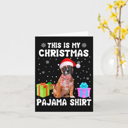 Carte Mon Chien de Noël Chien de Chien de Chien Pajama C (Fleur jaune)