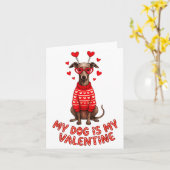 Carte Mon chien est mon cœur de la Saint-Valentin Ghound (Fleur jaune)