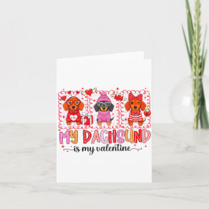 Carte Mon chien est mon valentin Mignons chiens teckel p