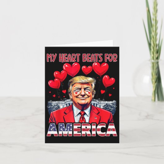 Carte Mon coeur bat pour l'Amérique Trump Saint-Valentin (Devant)