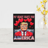 Carte Mon coeur bat pour l'Amérique Trump Saint-Valentin (Fleur jaune)