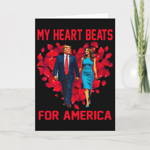 Carte Mon cœur bat pour l'Amérique Trump Saint-Valentin 