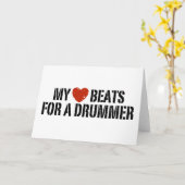 Carte Mon coeur bat pour un batteur (Fleur jaune)