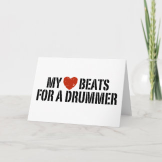 Carte Mon coeur bat pour un batteur