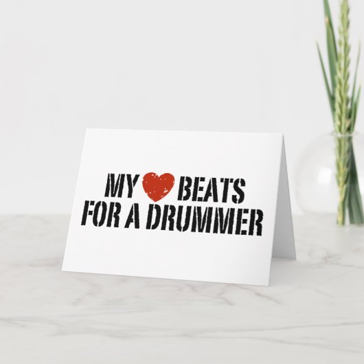 Carte Mon coeur bat pour un batteur (Devant)