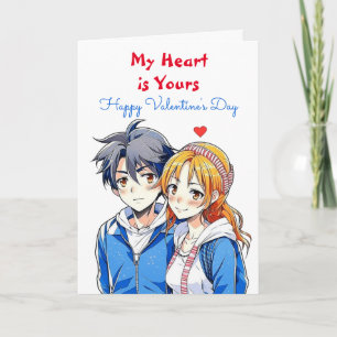 Carte Mon cœur est à vous   Anime Joyeuse Saint-Valentin