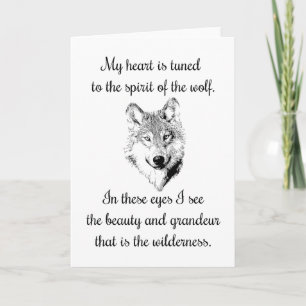 Carte Mon coeur est accordé à l'esprit du loup
