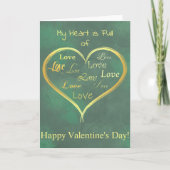 Carte Mon coeur est plein d'amour, Valentine (Devant)