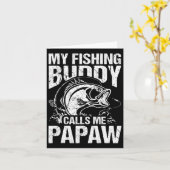 Carte Mon Copain de Pêche M'appelle Papaw Fête des Pères (Fleur jaune)