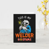Carte Mon costume de soudure Halloween Horror Welder Too (Fleur jaune)