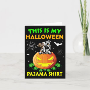 Carte Mon costume d'Halloween Pyjama anglais Bulldog Lov