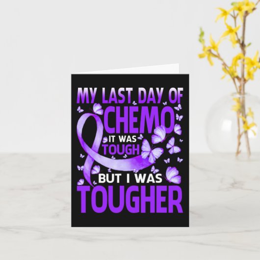 Carte Mon Dernier Jour De Journée Chemo Fibromyalgie Sen (Fleur jaune)