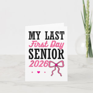 Carte Mon Dernier Premier Jour Senior 2026 Coquette Pink