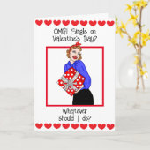 Carte Mon dieu, célibataire à la Saint-Valentin ?  (Fleur jaune)