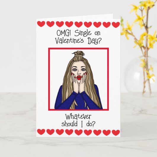 Carte Mon dieu, célibataire à la Saint-Valentin ? (Fleur jaune)