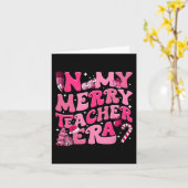 Carte Mon époque joyeuse d'enseignant Rétro Groovy Noël (Fleur jaune)