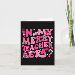 Carte Mon époque joyeuse d'enseignant Rétro Groovy Noël