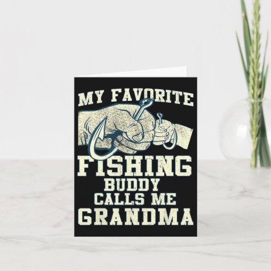 Carte Mon Épouse De Pêche Préférée M'Appelle Grand-Mère (Devant)