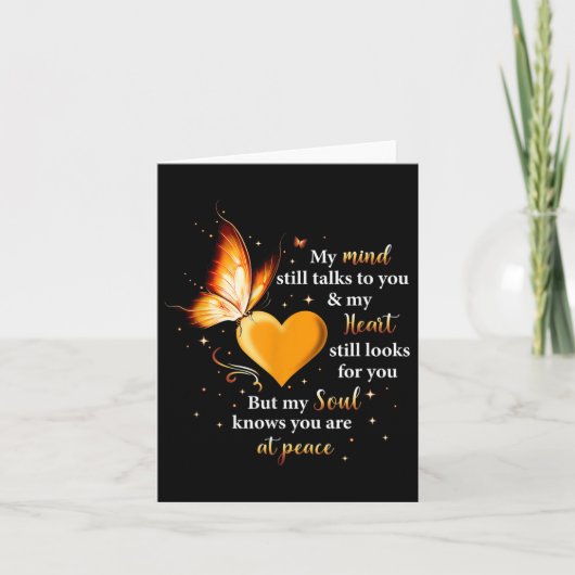 Carte Mon esprit parle encore à toi cœur, papillon d'âme (Devant)