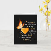 Carte Mon esprit parle encore à toi cœur, papillon d'âme (Fleur jaune)