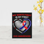 Carte Mon Fils combat est mon combat Chd Heart Disease A (Fleur jaune)