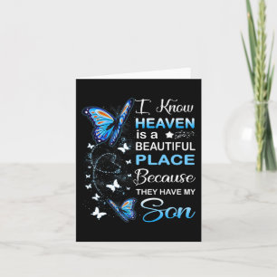 Carte Mon fils est mon ange gardien au ciel Jour du Souv