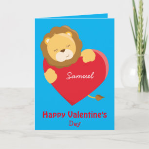 Carte Mon Fils, le joli lion de la Saint Valentin
