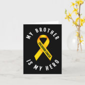 CARTE MON FRÈRE EST MA CONNAISSANCE DU CANCER DE L'ENFAN (Fleur jaune)