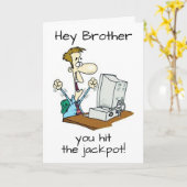 CARTE MON FRÈRE GÉNIAL A "60" ANS WOW! (Fleur jaune)