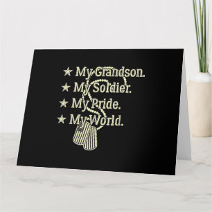 Carte Mon grand-fils Mon héros soldat Fier Grand-père mi