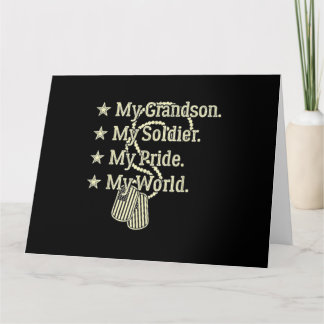 Carte Mon grand-fils Mon héros soldat Fier Grand-père mi