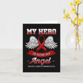 Carte Mon Héros Est Maintenant Mon Ange Cancer Sang Canc (Fleur jaune)