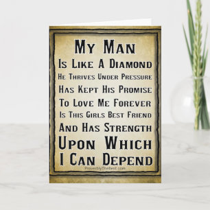 Carte Mon Homme Est Aussi Précieux Qu'Un Diamant
