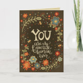 Carte Mon humain préféré drôle mignon floral (Devant)