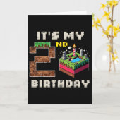 Carte Mon jeu de pixels d'anniversaire 2 ans 2 Gâteau po (Fleur jaune)
