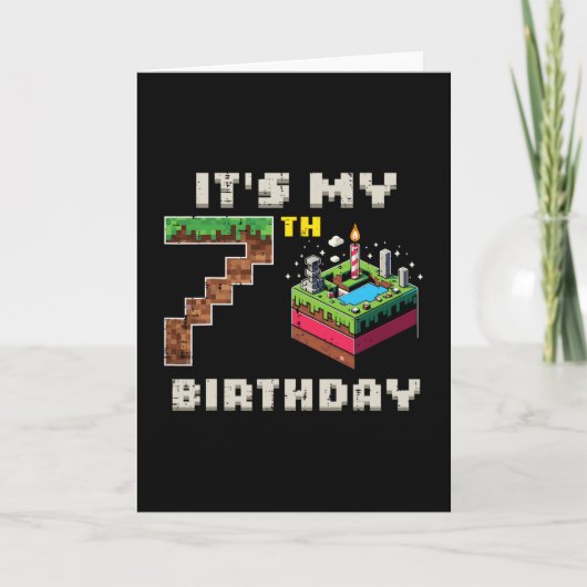 Carte Mon jeu pixel de 7 ans pour mon 7e anniversaire Gâ (Devant)