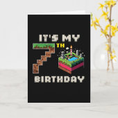 Carte Mon jeu pixel de 7 ans pour mon 7e anniversaire Gâ (Fleur jaune)
