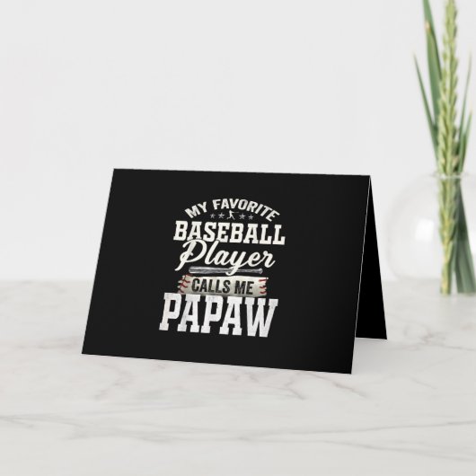 Carte Mon joueur de baseball préféré m'appelle Papaw (Devant)