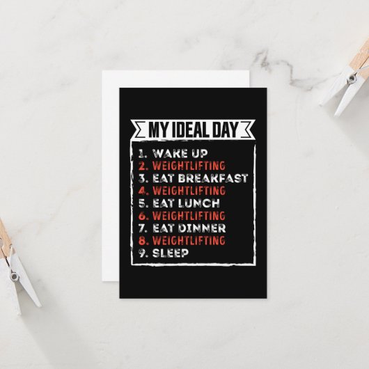 Carte Mon Jour Idéal Amusant Poids Anniversaire Cadeau (Devant/Arrière en situation)