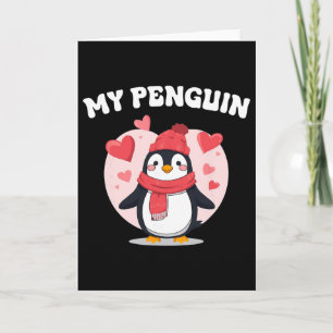 Carte Mon Manchot Mignon Amour Cœurs Saint Valentin Roma