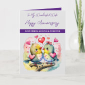 Carte Mon merveilleux anniversaire d'inséparables de fem (Devant)