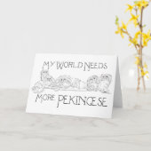 Carte Mon monde a besoin de plus de Pékinois (Fleur jaune)