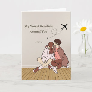 Carte Mon monde tourne autour de vous - Amour romantique