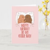 Carte Mon Otter Demi Mignonne Couple Pun Drôle Anniversa (Fleur jaune)