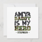 Carte Mon Papa Est Mon Héros - Camouflage Lettres (Devant)