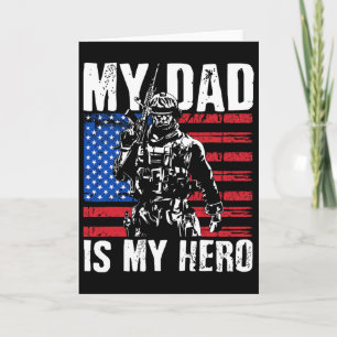 Carte Mon papa est mon héros de l'armée Papa Fête des pè
