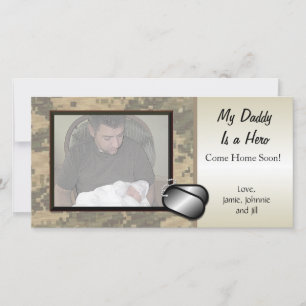 Carte Mon papa est un héros Personnalisé Militaire