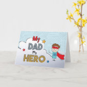 Carte Mon papa Ma Fête des pères de héros (Fleur jaune)