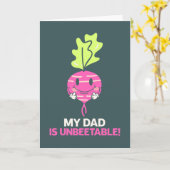 Carte Mon père est imbattable Jeu de mots pour la fête d (Fleur jaune)