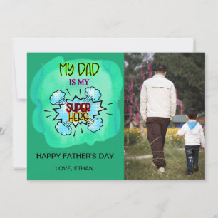 Carte Mon père est mon super-héros -Carte photo de Fête